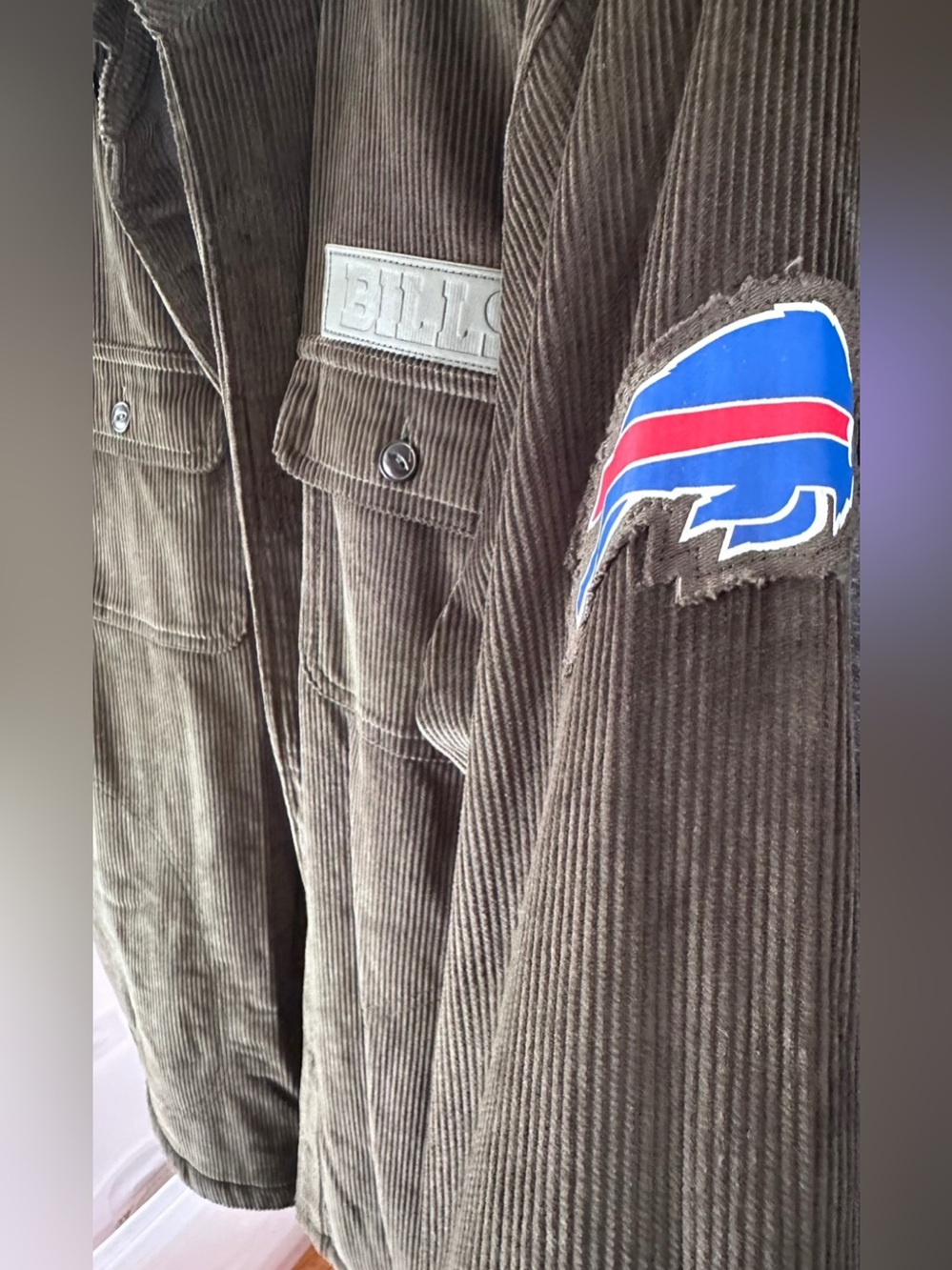 Men's Corduroy Buffalo Bills Shirt-Jacket in Olive by Darius Rucker
